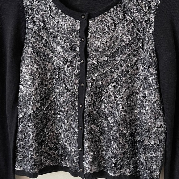 Anthropologie Knitted & Knotted Sequin Cardigan - Picture 4 of 5